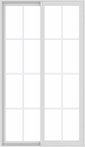 WDMA 42x72 (41.5 x 71.5 inch) Vinyl uPVC White Slide Window with Colonial Grids Exterior