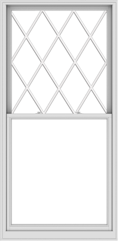 WDMA 44x90 (43.5 x 89.5 inch)  Aluminum Single Double Hung Window with Diamond Grids