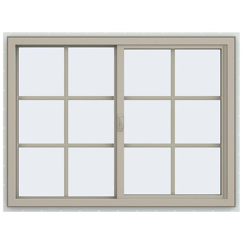 48x36 47.5x35.5 Vinyl PVC Sliding Window With Colonial Grids Grilles