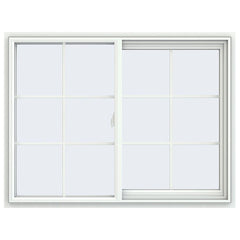 48x 36 47.5x35.5 White Vinyl Sliding Window With Colonial Grids Grilles