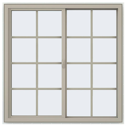 46x46 45x45 Aluminum/Vinyl/uPVC Sliding Window With Colonial Grids Grilles