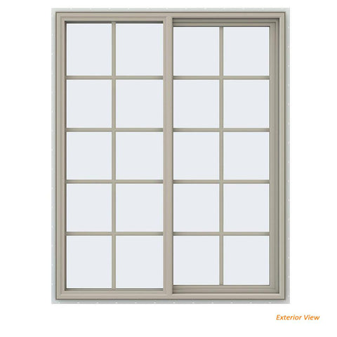 48x60 47.5x59.5 Vinyl Pvc Sliding Window With Colonial Grids Grilles