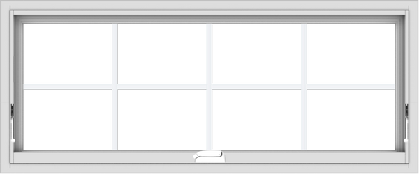 WDMA 48x20 (47.5 x 19.5 inch) White Vinyl uPVC Crank out Awning Window with Colonial Grids Interior