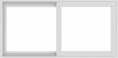 WDMA 48x24 (47.5 x 23.5 inch) Vinyl uPVC White Slide Window without Grids Interior