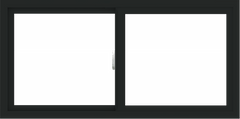 WDMA 48x24 (47.5 x 23.5 inch) Vinyl uPVC Black Slide Window without Grids Interior