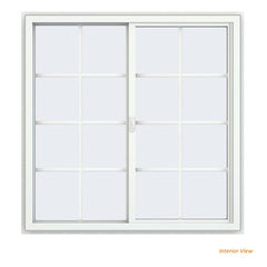 46x46 45x45 Aluminum Vinyl PVC Sliding Window With Colonial Grids Grilles