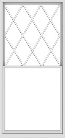 WDMA 54x114 (53.5 x 113.5 inch)  Aluminum Single Double Hung Window with Diamond Grids