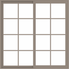 WDMA 54x54 (53.5 x 53.5 inch) Vinyl uPVC Brown Slide Window with Colonial Grids Exterior