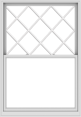 WDMA 54x78 (53.5 x 77.5 inch)  Aluminum Single Double Hung Window with Diamond Grids