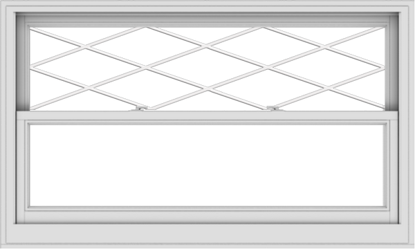 WDMA 60x36 (59.5 x 35.5 inch)  Aluminum Single Double Hung Window with Diamond Grids