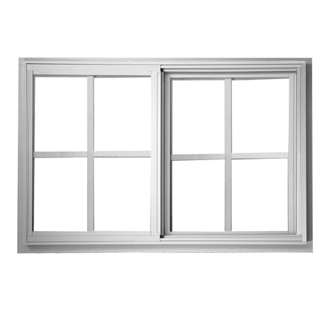 72x48 71.25x47.25 White Thermal Break Aluminum Sliding Window With Low-E Glass with Grilles between Glass