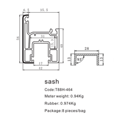 88 sliding system sash best seller colour UPVC profiles