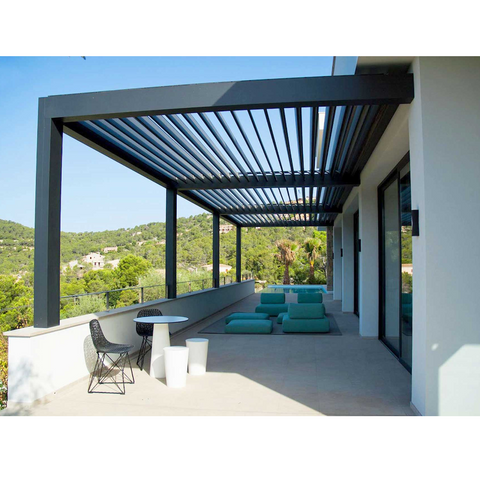 16x16 pergola with aluminum alloy waterproof roof outdoor