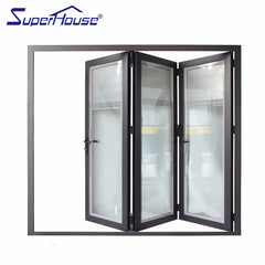 AAMA standard exterior aluminum folding glass door with flush sill design on China WDMA