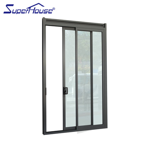 AS2047/AAMA/CSA Certified slim frame double glass aluminium exterior 3 tracks sliding stacker door on China WDMA