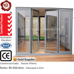AS2047&AWA&WERS Commercial grade double glazed windows australia standard aluminium bifold doors on China WDMA