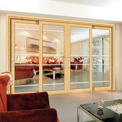 Aluminium Frame tempered glass interior sliding door with grill design on China WDMA
