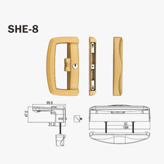 Aluminium alloy sliding door lock D inner/ Slim outer SHE-8 on China WDMA