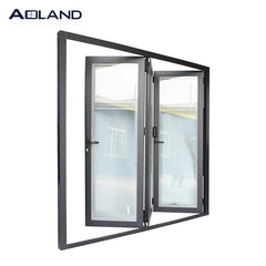 Aluminium black bi folding glass door with blinds louver shutter inserted glass manual blinds doors on China WDMA