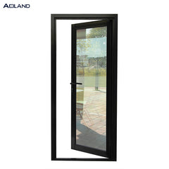 Aluminium black french door exterior shopfronts design inward open for commercial building on China WDMA