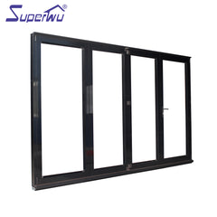 Aluminium fashion design cost saving impact resistant reflective glass accordion doors with vent on China WDMA