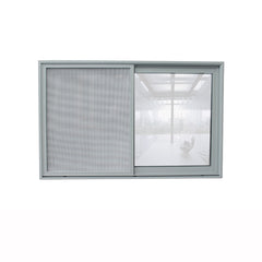 Aluminium tempered glass sliding window with stainless steel mesh on China WDMA