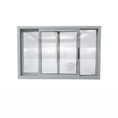 Aluminium tempered glass sliding window with stainless steel mesh on China WDMA