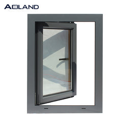 Aluminium wooden color top arched casement windows good quality with tempered glass on China WDMA