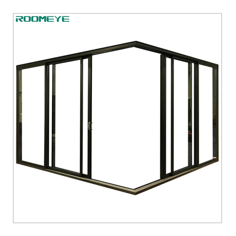 Aluminum double glazing corner sliding door on China WDMA