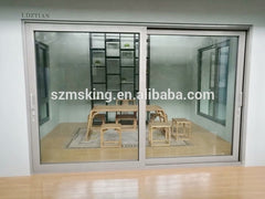 Aluminum french style sliding patio doors with gray color and double glass on China WDMA