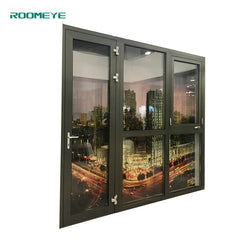 Aluminum soundproof french door casement door with folding screens on China WDMA