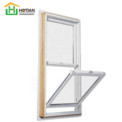 American style double hung window with grill design lowest cost upvc profile on China WDMA