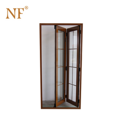 Antique wood look aluminum double glass sliding foldable stackable door on China WDMA on China WDMA