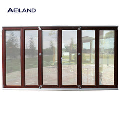 Australian standard aluminium bi fold doors design in wooden color on China WDMA