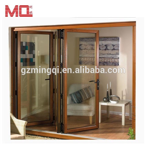 Balcony large lowes bi fold door/Accordion aluminum glass patio exterior bifold doors /double glazing bi-fold door on China WDMA