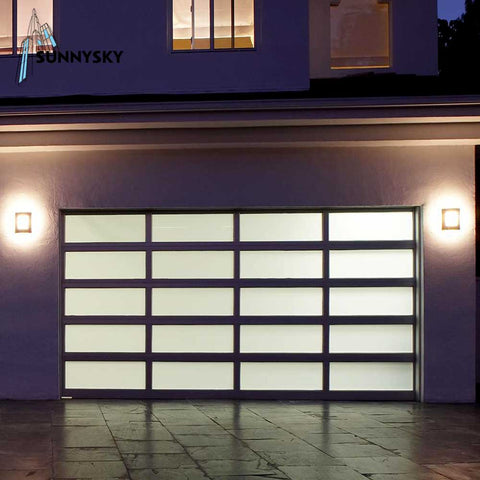 Black Aluminum Frame Automatic Frosted Tempered Glass Panels Garage Door prices on China WDMA