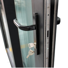 Black aluminum frame triple glazed sliding glass doors with german brand on China WDMA