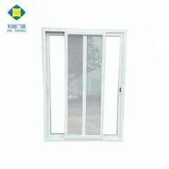 Cheap Double Tempered Glass White PVC Blacony Sliding Glass Doors with Grills for Bathrooms on China WDMA