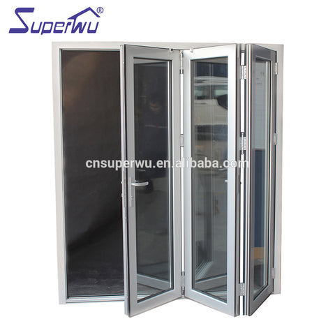 Chinese manufacturer aluminum frame double glazed folding aluminium storm door on China WDMA