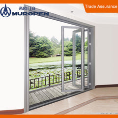Commercial double glass fold away door accordion folding doors on China WDMA