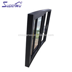 Commercial system black curved aluminium sliding window on China WDMA