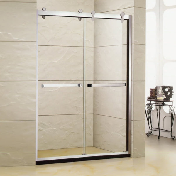 Custom Shower Doors Double Sliding Aluminum Slide Shower Glass Door Sliding on China WDMA