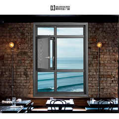 Customized color commercial buildings house design aluminum open inside casement window with fly screen on China WDMA