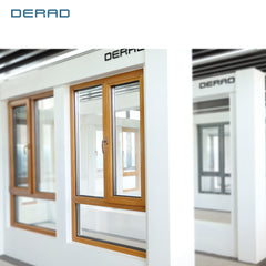 DERAD Wood and Aluminium Frame Triple Glazed Tempered Glass Window With Flyscreen on China WDMA