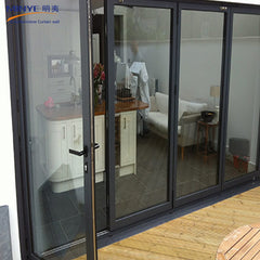 Double glazing lowes bi fold door/Accordion aluminum glass patio exterior bifold door on China WDMA