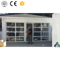 Electric glass garage doors with pedestrian door on China WDMA