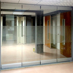 Exterior and interior use frameless sliding folding glass doors glazed partition door for office on China WDMA