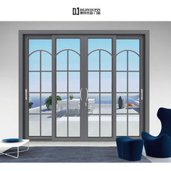 Factory Direct D136B living room triple track Air Tight Seal Aluminium Sliding patio Door with grill design on China WDMA
