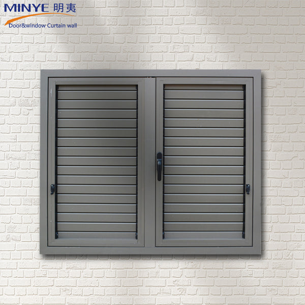 Factory product double tempered glass aluminum profile shutter/louver window crank devices hardware on China WDMA