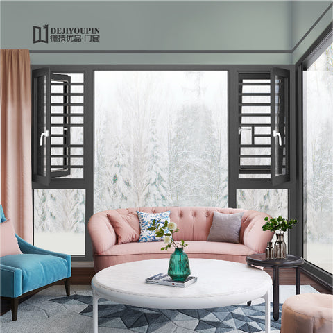 Foshan factory hurricane impact W112 thermal break glass french aluminum safety casement window for sale on China WDMA